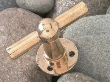 CHEMIN DE FER - Classic style Cremone handle on rose by GIARA ART DESIGN-BRONZE - view 2
